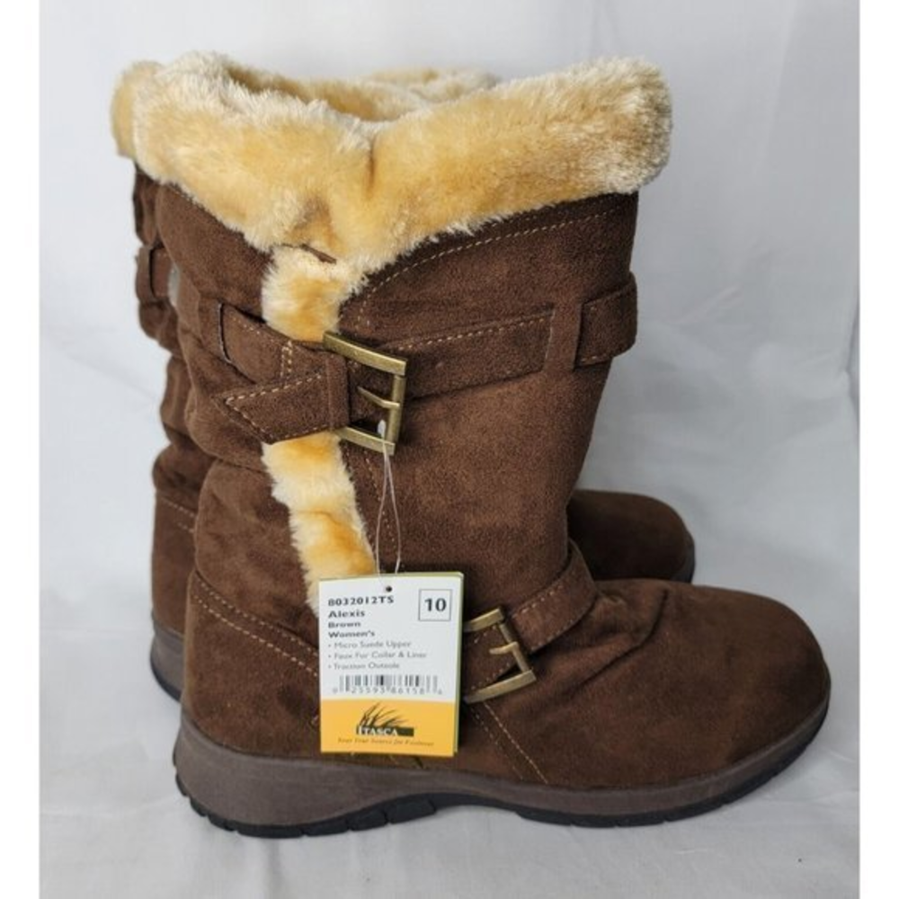 Itasca Size 10 Alexis Brown Womens Boots Faux‎ Fur